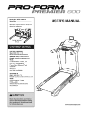 ProForm Premier 900 Treadmill Uk Manual