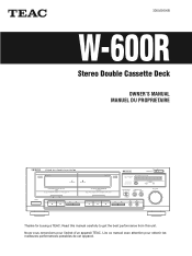 TEAC W-600R Owners Manual