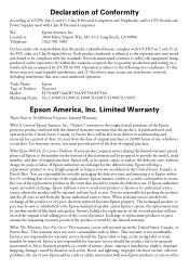 Epson Pro L1300U Warranty Statement