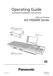 Panasonic AV-HS6000 AV-HS6000 Operating Guide