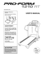 ProForm 1210 Rt Treadmill English Manual