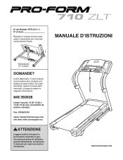 ProForm 710 Zlt Treadmill Italian Manual