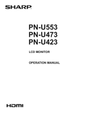 Sharp PN-U473 Operation Manual