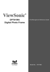 ViewSonic DP701W4WH Digital Photo Frame DP701W4 User Guide, English