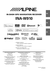Alpine INA-W910 Owner's Manual (english)