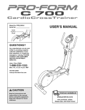 ProForm C700 Cardio Cross Trainr Elliptical English Manual