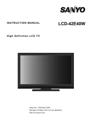 Sanyo LCD42E40W User Manual
