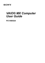 Sony PCV-MXS20 VAIO User Guide  (primary manual)
