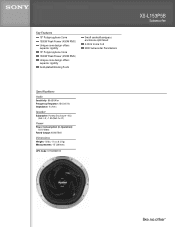 Sony XS-L153P5B Marketing Specifications