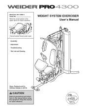 Weider Pro 4300 User Manual