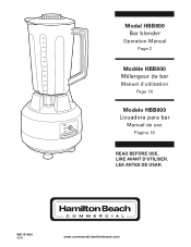 Hamilton Beach HBB800 Operation Manual