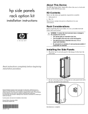 HP 10842 side panels rack option kit installation instructions