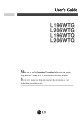 LG L196WTQ Owner's Manual (English)