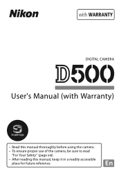 Nikon D500 Users Manual - English for customers in Europe