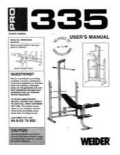 Weider Pro 335 User Manual