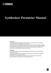 Yamaha MOXF6 Synthesizer Parameter Manual