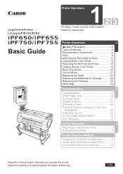 Canon iPF655 iPF650 655 750 755 Basic Guide Step1