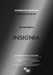 Insignia NS-39L240A13 Important Information (Spanish)