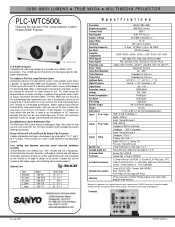 Sanyo PLC-WTC500L Print Specs