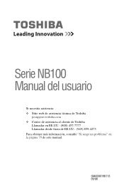 Toshiba NB 105-SP2802A User Guide
