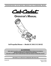 Cub Cadet SC 500 ez SC 500 ez Operator's Manual