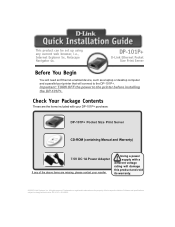 D-Link DP-101P Quick Installation Guide