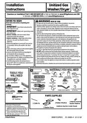 GE GTUN275GMWW Installation Instructions