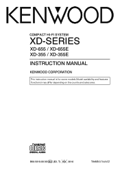 Kenwood XD-355 User Manual 1