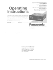 Panasonic CQ2000BEU CQ2000BEU User Guide