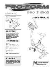 ProForm 980s Uk Manual