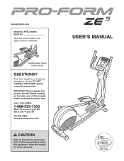 ProForm Ze5 Elliptical English Manual