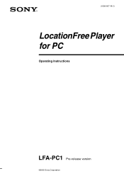 Sony LF-X1 LFAPC1 Software Instructions