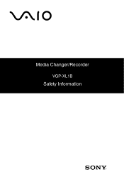 Sony VGP-XL1B Safety Information
