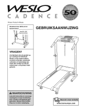 Weslo Cadence 5.0 Treadmill Dutch Manual