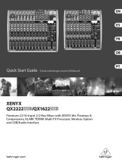 Behringer XENYX QX1622USB Quick Start Guide