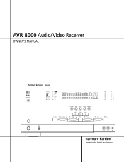 Harman Kardon AVR 8000 Owners Manual