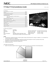 NEC V754Q-AVT3 Installation Guide