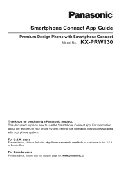 Panasonic KX-PRW130W Smartphone Connect App Guide - KXPRW130 (English)