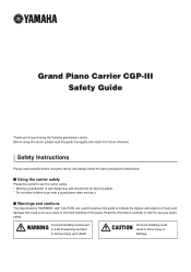 Yamaha CGP-III Grand Piano Carrier CGP-III Safety Guide