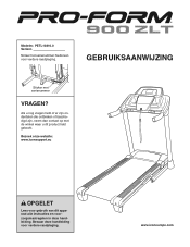 ProForm 900 Zlt Treadmill Dutch Manual