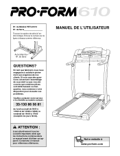 ProForm 610 Treadmill French Manual