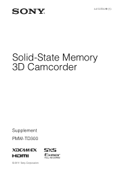 Sony PMWTD300 Product Manual (PMW-TD300 Operations Manual Supplement)