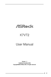 ASRock K7VT2 User Manual