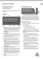 Behringer 960 SEQUENTIAL CONTROLLER Quick Start Guide