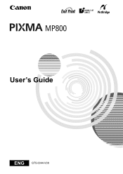 Canon MP800 MP800 User's Guide