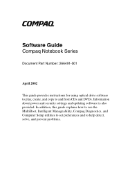 HP Presario 2800 Compaq Notebook Series Software Guide