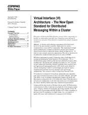 HP ProLiant 800 Virtual Interface (VI) Architecture - The New Open Standard for Distributed Messaging Within a Cluster
