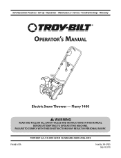 Troy-Bilt Flurry 1400 Operation Manual