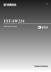 Yamaha YST SW216 Owner's Manual