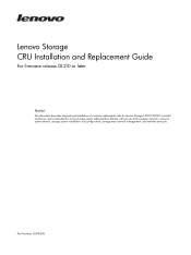 Lenovo Storage S3200 (English) CRU Installation and Replacement Guide - Lenovo Storage S3200, S2200